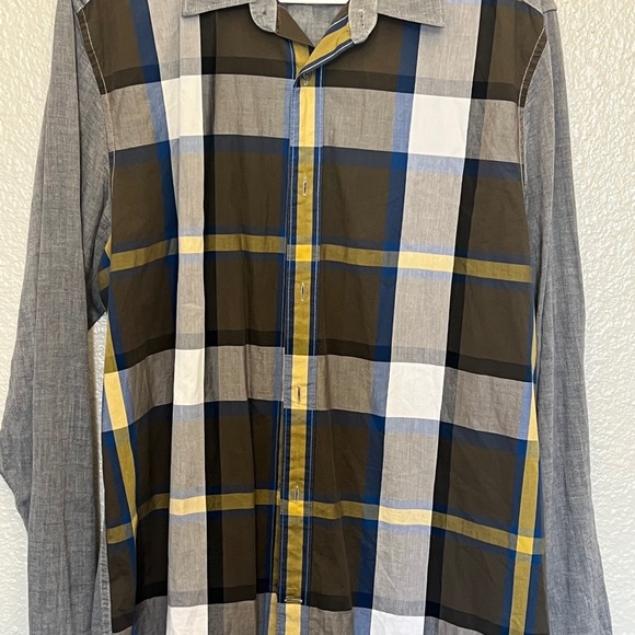 GAP Men's Gray and Olive‎ Button-Up Shirt Large - Picture 2 of 6